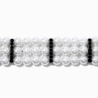 Hematite & Pearl Multi-Strand Choker Necklace