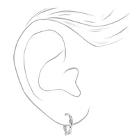 Silver-tone Textured Earrings Set - 6 Pack