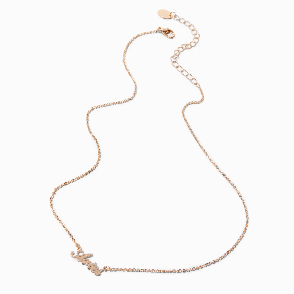 Gold-tone Script Zodiac Pendant Necklace - Aries