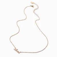 Gold-tone Script Zodiac Pendant Necklace - Aries