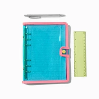 Blue Glitter Clear Spiral Notebook Set