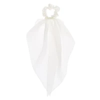 White Small Hair Scrunchie Scarf