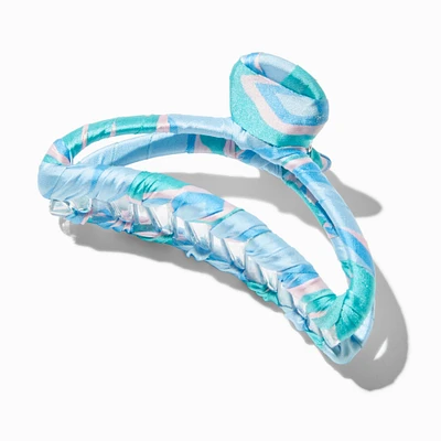 Blue Geometric Fabric Hair Claw