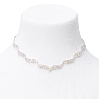 Silver-tone Rhinestone Waves Jewelry Set - 2 Pack