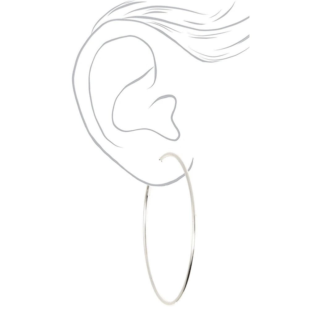 Silver-tone 70mm Hoop Earrings