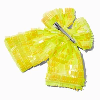 Claire's Club Yellow Square Sequin Hair Bow Clip