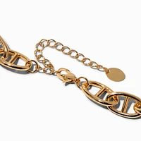 Gold-tone Chunky Pop Tab Chain Necklace