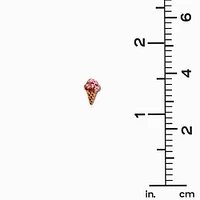 18k Gold Plated Pink Ice Cream Rose Cone Stud Earrings