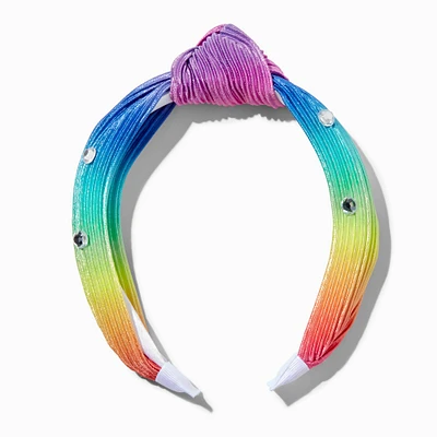 Claire's Club Top Knot Rainbow Gems Headband