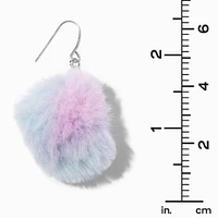 Pink, Purple, & Blue Tie Dye Pom 2" Drop Earrings