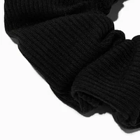 Ribbed Black Hair Scrunchie