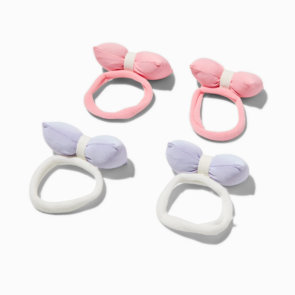 Claire's Club Pastel Puffy Bow Hair Ties - 4 Pack