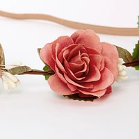 Dusty Rose Flower Crown Headwrap 