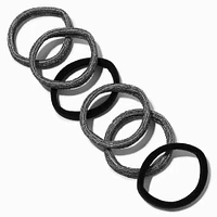 Black Lurex Rolled Hair Ties - 12 Pack 