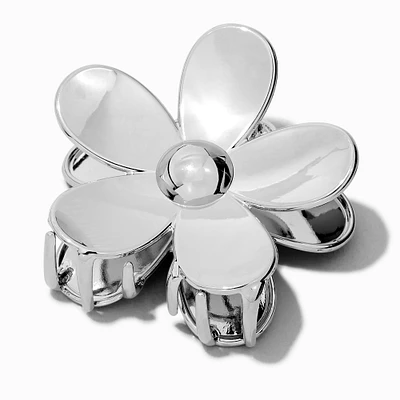 Silver-tone Flower Medium Hair Claw