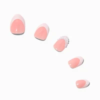 Pearl French Tip Stiletto Press On Vegan Faux Nail Set - 24 Pack