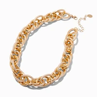 Gold-tone Mega Textured Chain Necklace