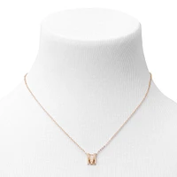 Gold Mini Pearl Initial Pendant Necklace