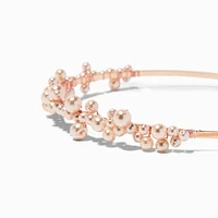 Rose Gold Pearl Cluster Headband