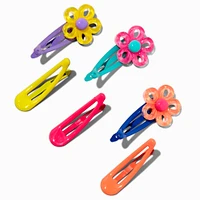 Claire's Club Retro Flower Snap Hair Clips - 6 Pack