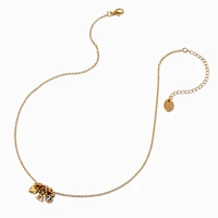 Gold-tone Initial Charm Pendant Necklace