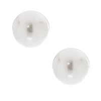 C LUXE by Claire's Sterling Silver 8mm White Pearl Stud Earrings