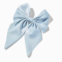 Light Blue Satin Hair Bow Clip