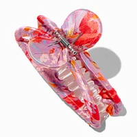 Coral Geometric Fabric Hair Claw