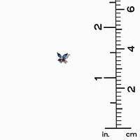 Gold-tone Stainless Steel 16G Blue Butterfly & Flower Cartilage Earrings - 3 Pack