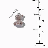 Fuzzy Bear Drop Earrings