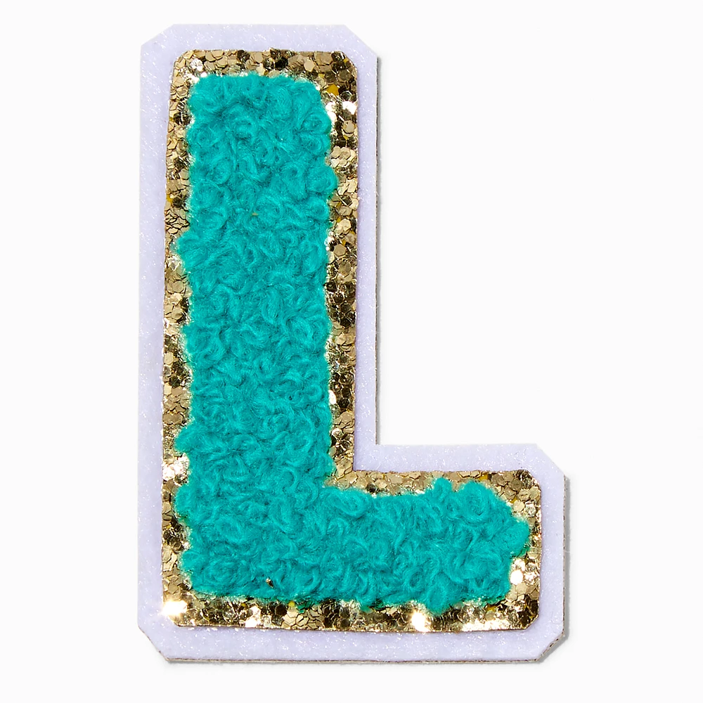 Teal L Initial Stick-On Patch
