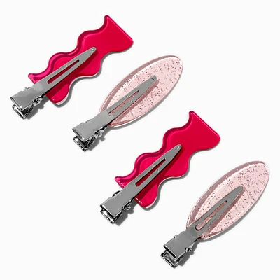 Pink No Crease Hair Styling Clips - 4 Pack