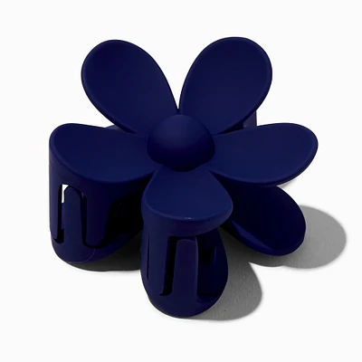 Navy Flower Medium Hair Claw