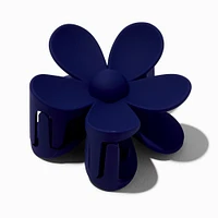 Navy Flower Medium Hair Claw