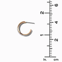 Gold-tone Glitter Hoop Earring Stackables Set - 3 Pack