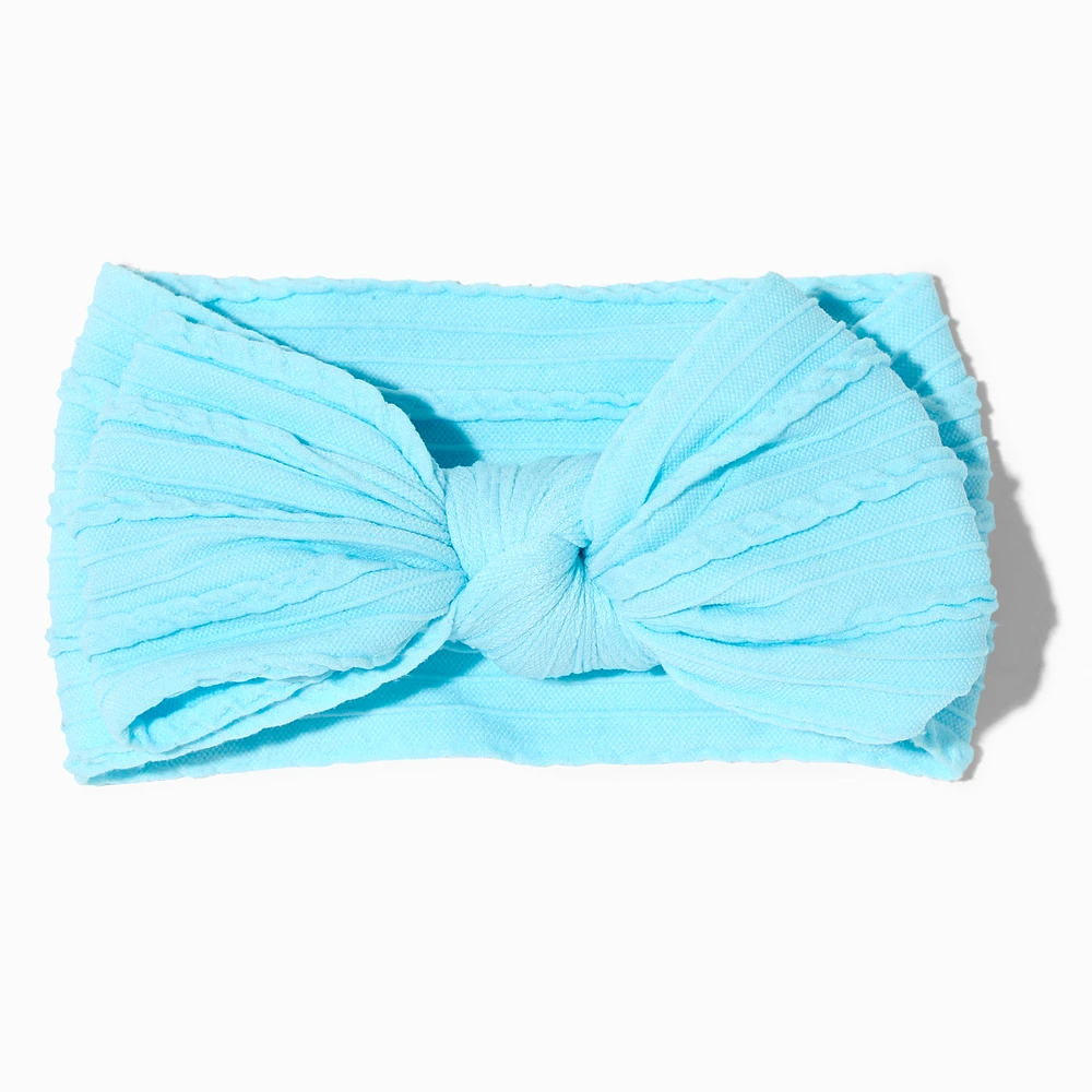 Claire's Club Nylon Ribbed Bow Headwrap