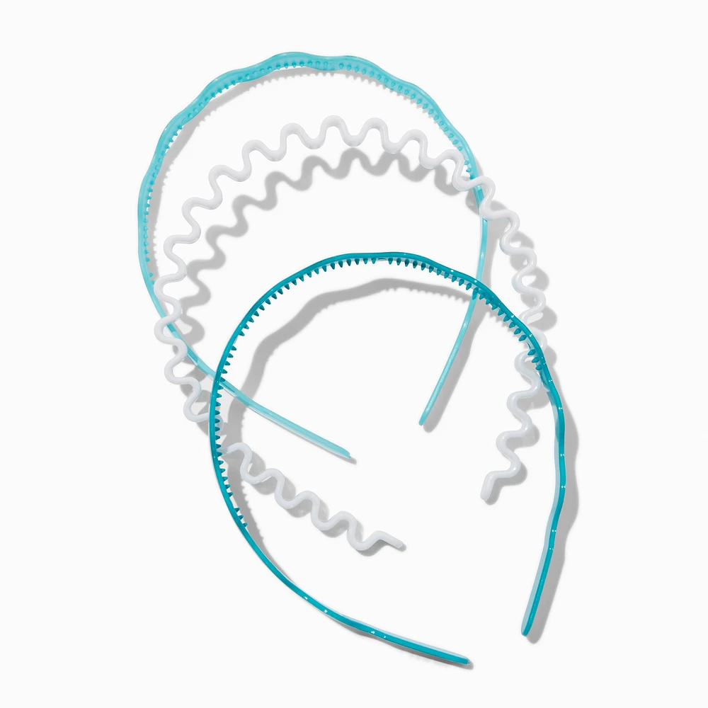 Claire's Club Blue Wavy Mixed Headbands - 3 Pack