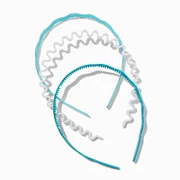 Claire's Club Blue Wavy Mixed Headbands - 3 Pack