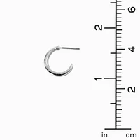 Silver-tone Graduated Embellished Huggie Hoop Earring Stackables Set - 3 Pack