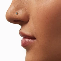 20G Gold-tone Stainless Steel Cubic Zirconia Nose Studs - 3 Pack