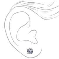 C LUXE by Claire's Sterling Silver Cubic Zirconia 6mm Round Stud Earrings