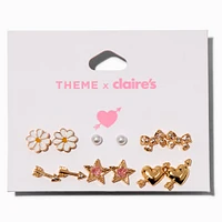 T H E M E x Claire's Gold-tone Stud Earrings - 6 Pack