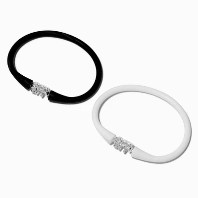 Best Friends Black & White BFF Silicone Bracelets - 2 Pack