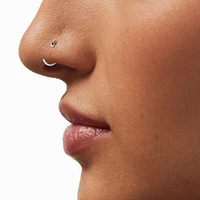 22G Mixed Metal Sterling Silver Cubic Zirconia Nose Studs & Hoop - 12 Pack