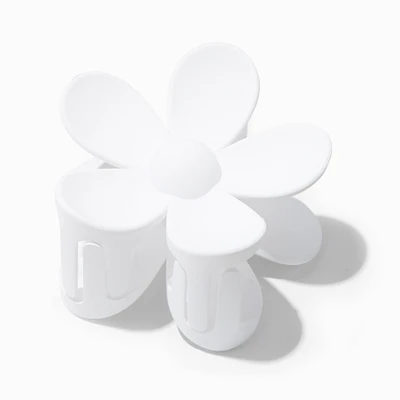 White Matte Flower Hair Claw