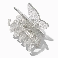 Silver Glitter Butterfly Hair Claw