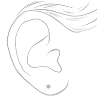 Clear Cubic Zirconia 3mm Round Stud Earrings