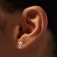 C LUXE by Claire's Sterling Silver Cubic Zirconia Flower Drop Earrings