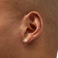 C LUXE by Claire's 18kt Gold Plated Cubic Zirconia Heart Stud Earrings