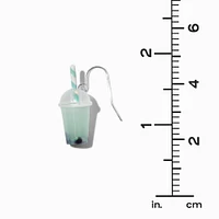 Mint Bubble Tea 0.5" Drop Earrings